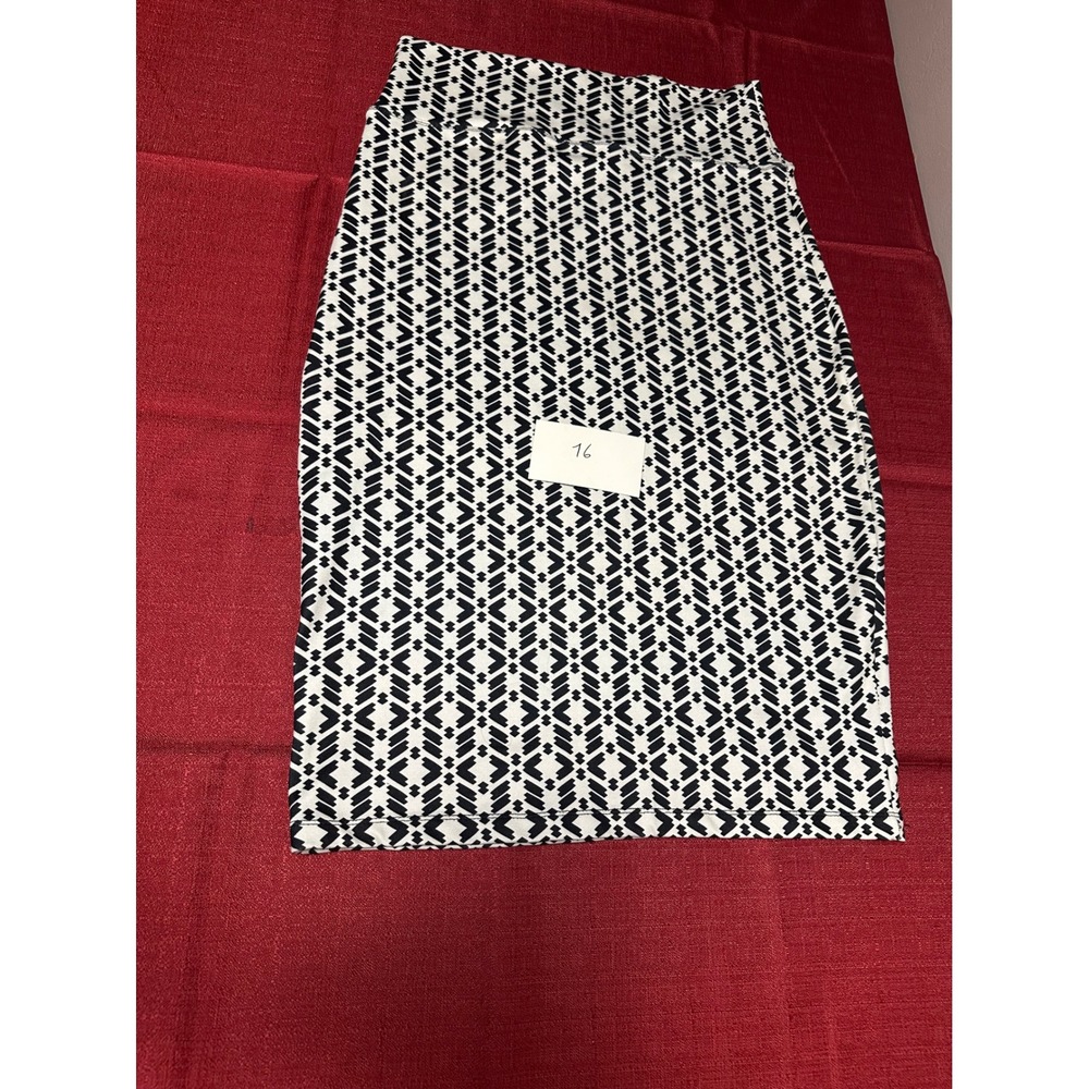 Soho-Lady Black White Geometric Diamond Pencil Skirt XL SM-BCSK01M-2PK